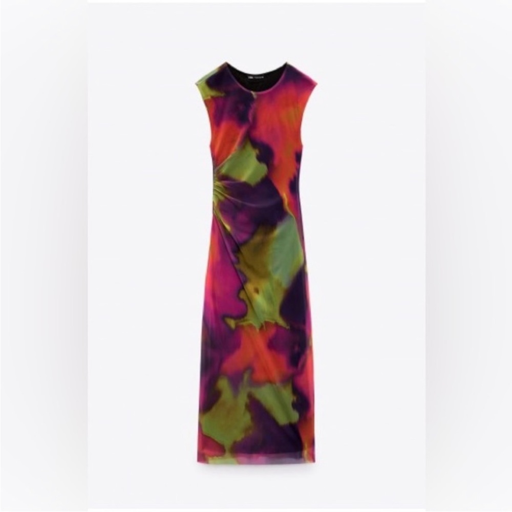 Zara swirl pattern tulle dress - midi
